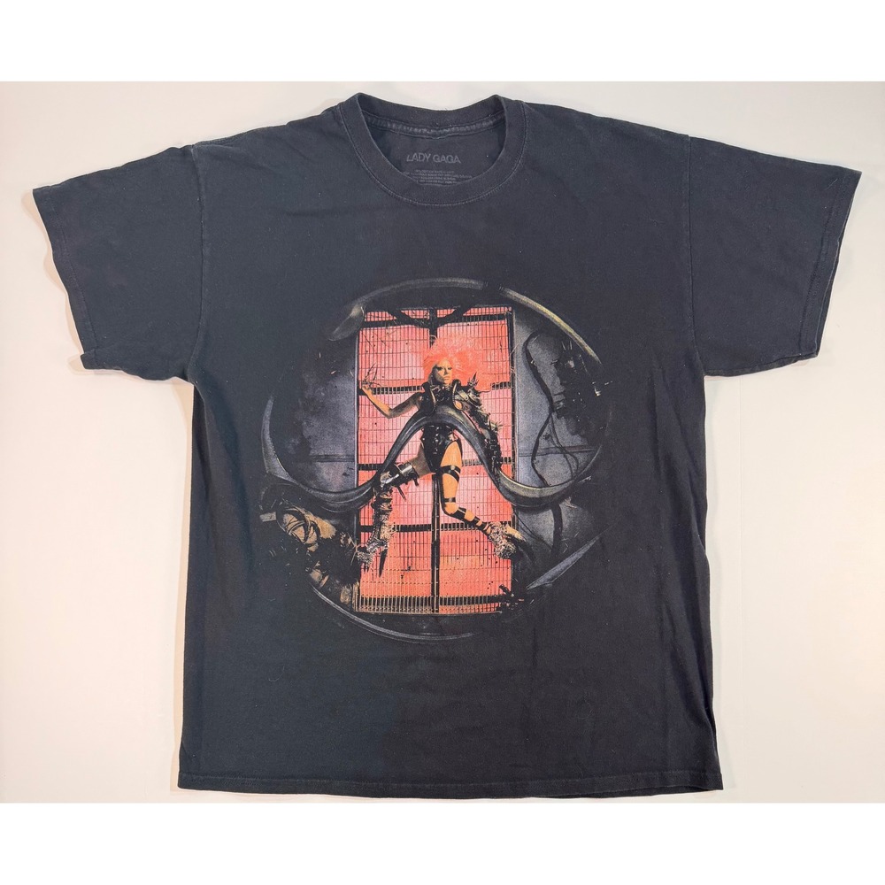 Lady Gaga Chromatica Album Merch T-Shirt Black Graphic Tee Mens Large 2020